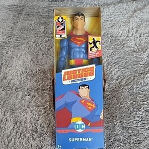 DC Superman Action Figure Blue with Red Cape and Iconic Emblem